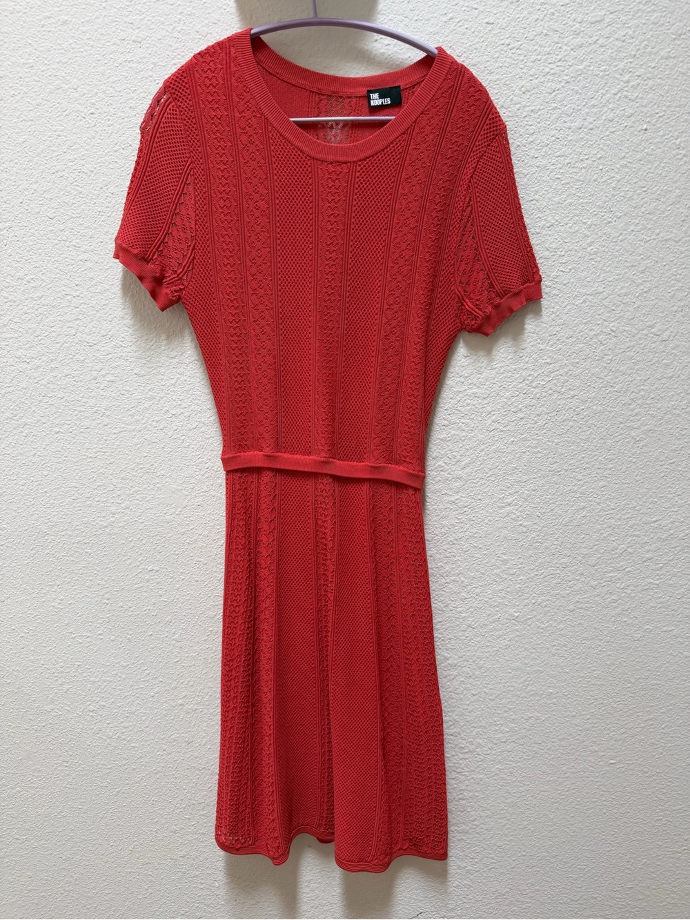 The Kooples Coral Short-Sleeve Knit Dress with Open Back